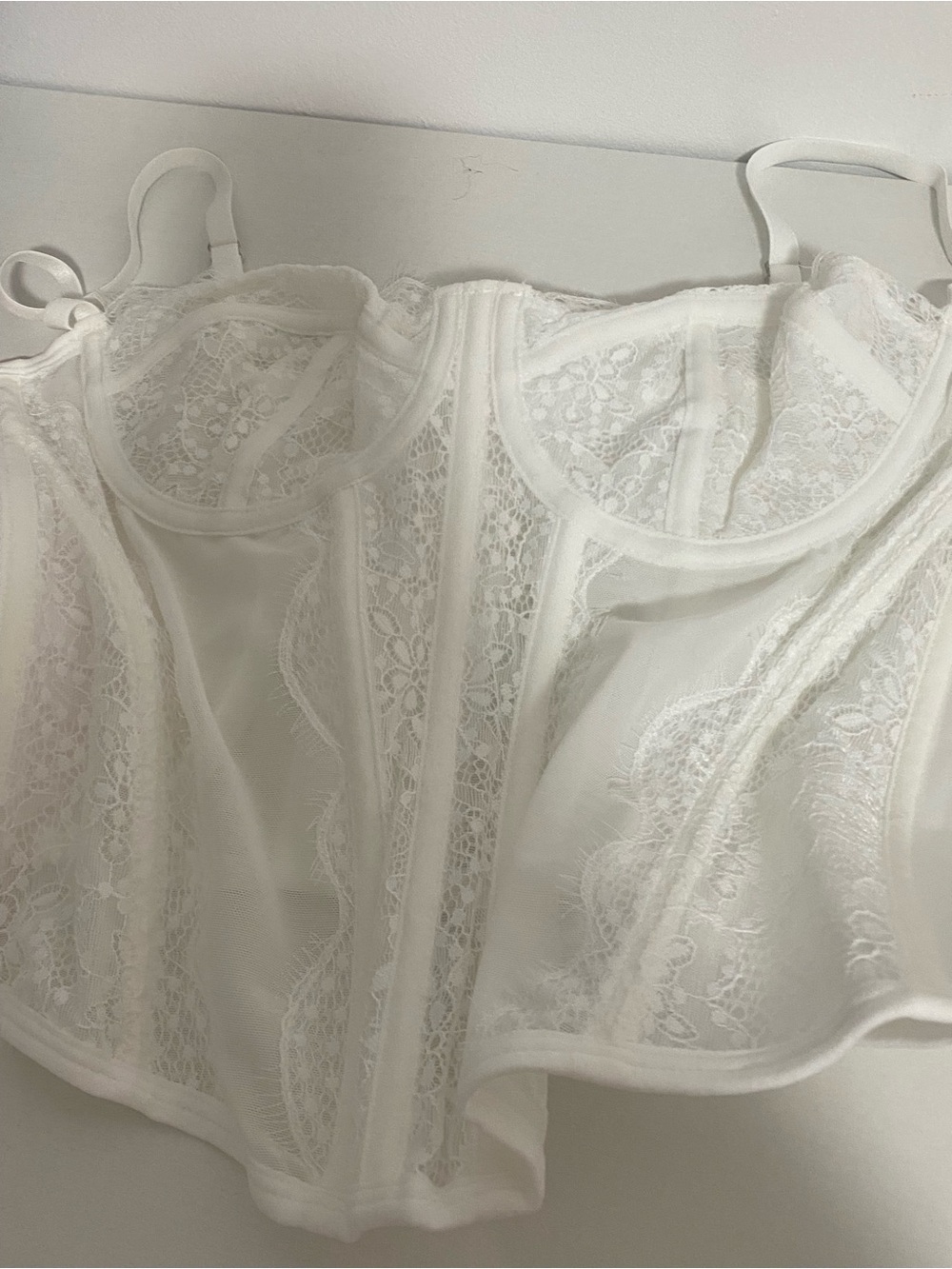 White Lace Bustier Corset Top